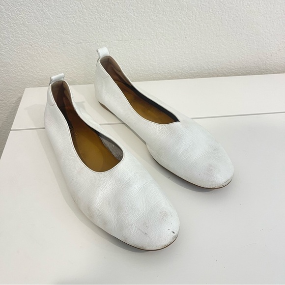 EVERLANE The Italian Leather Day Glove Flat in White size 11 WORN - Picture 4 of 14